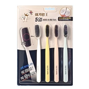 대한민국 칫솔 이가왕 스마일칫솔 비장탄숯/금나노 실속형 4P