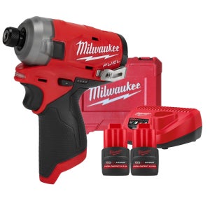 밀워키 M12 FQID-252C 오일펄스 임팩트 드라이버 12V 배터리(2.5) 2개 세트