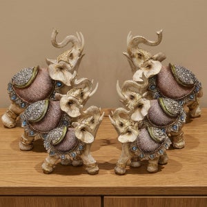 코끼리 장식품 2P 인테리어 소품 거실 풍수 엔틱 오브제