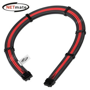 강원전자 넷메이트 PCI-E 5.0 12VHPWR 슬리빙 케이블 0.6m (블랙/레드) [EZDIY-FAB] NM-DPR1923