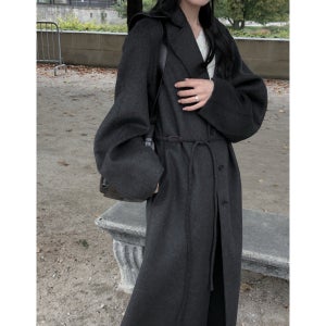 르버터 벌룬 핸드메이드 롱코트 스트랩 맥시코트