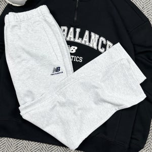 뉴발란스 바지 에센셜 스트레이트 트레이닝 팬츠 그레이
