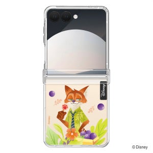 디즈니 갤럭시 Z플립7 크리스탈 주토피아 인더가든 디자인 힌지 보호 투명 휴대폰 케이스 닉