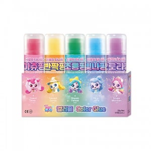 종이나라 캐치 티니핑 비비드 컬러풀 25g 5색 접착제 딱풀 고체풀 종이풀 문방풀 색깔풀
