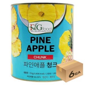 1박스) 아만 파인애플 청크 3kg x 6개입