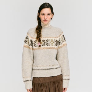 [드파운드] snowflake jacquard knit pullover - oatmeal