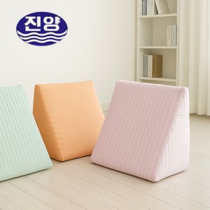 진양 국산 황토 에어터널 통 메모리폼 삼각 등받이 다용도 쿠션 허리 등쿠션 요추 허리받침대