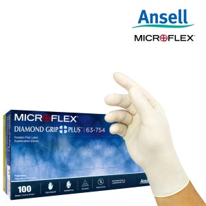 안셀 마이크로플렉스 다이아몬드그립플러스 라텍스장갑 위생 63-754 [1000매)
