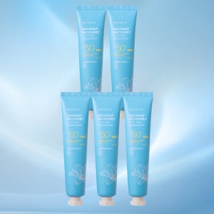 [화해 어워드 피부과 재생선크림] 뉴베리프 백합 리커버리 선크림 SPF 50+ 75ml, 5개