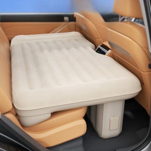 평탄화 원터치 에어매트 자동 펌프 공기주입 차량용 자동차 뒷좌석 침대 캠핑 차박 엘림온 아이보리 (원터치, 평탄화 내장)