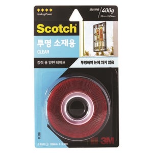 3M)스카치 강력 투명 소재용 폼 양면테이프(CL120/M320988) 1개
