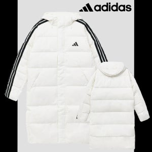 아디다스 3S 롱 다운 자켓 JZ8732 화이트 남자 롱패딩 겨울
