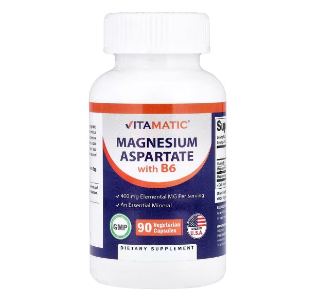 Vitamatic <b>마그네슘 아스파테이트</b> 90캡슐 45일분 아스파르트산 비타민B