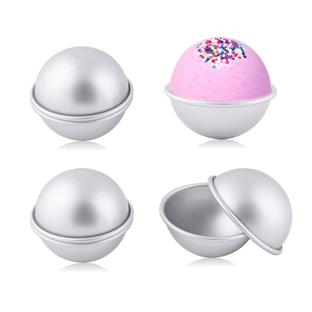 블룸 배스 밤 몰드 4 세트 8개, 3.5인치 금속 DIY 프레스 비누 만들기 용품 키트