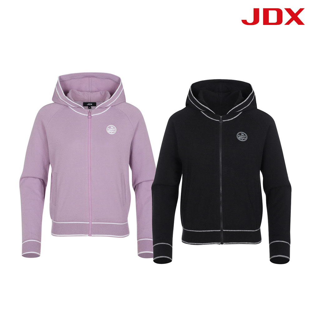제이디엑스 JDX 여자 겨울 방풍 케이블 가디건 후드집업 연습복 여성골프웨어