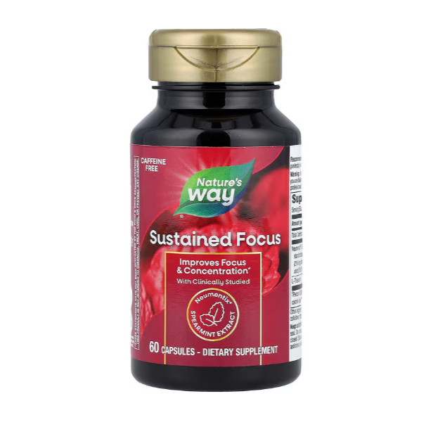 네이처스웨이 지속적 집중 캡슐 60정 <b>서스테인드 포커스</b> Nature’s Way