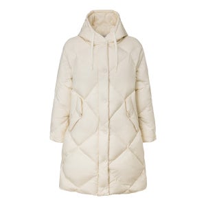 만다리나덕 여성 롱 다이아퀼팅 구스다운 후드 점퍼 WOF01150