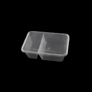 2칸 내열 샐러드 도시락 용기 T-750DS 투명 500개 합포장
