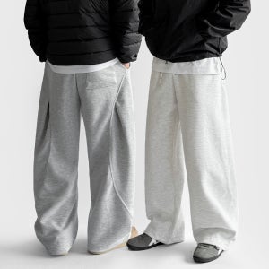 1+1 와이드트레이닝팬츠 남자 면 회색 츄리닝 헬스 운동 바지
