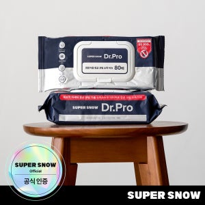 살균 소독 세정 곰팡이 억제 제거 슈퍼스노우 닥터 프로(Dr. Pro) 와입스 80매, 1팩