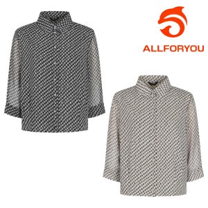 올포유 여성 블라우스 패턴 셔츠 7부 소매 핀턱 디테일 신축성 부모님 선물 LBLN7211