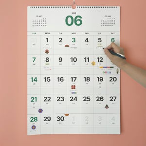 루카랩 2026년 MMM A2 벽걸이 캘린더 음력표기 벽 달력