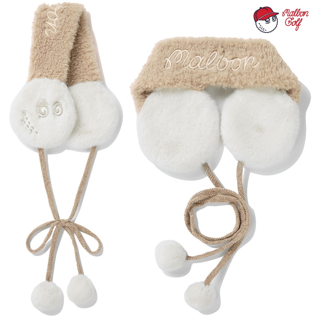말본 골프 귀마개 여자 퍼 이어머프 폼폼 털 방울 겨울 방한 귀덮개 여성 귀도리 귀돌이