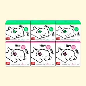 유기농순면생리대 하얀하얀 순면흡수체 중형,팬티라이너6팩