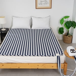 삼바텍 스트라이프 블루 침대용 온수매트 라돈 전자파안심 온열매트