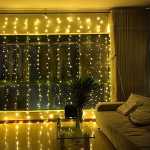 KC인증 LED 커튼 줄조명 300구 리모컨 인테리어 무드등 크리스마스 캠핑 조명