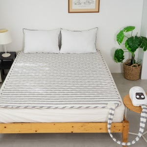 삼바텍 스트라이프 그레이 침대용 온수매트 라돈 전자파안심 온열매트