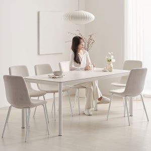 미라벨 6인용 테이블 포세린 세라믹 식탁세트 1600 (의자6)