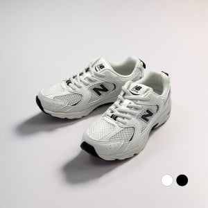 [국내매장판] 뉴발란스 키즈 530 와이드 운동화 밴딩끈 발볼 넓은 신발 화이트블랙