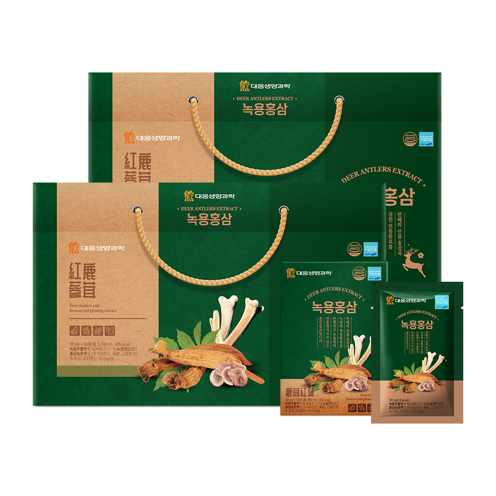 대웅생명과학 녹용홍삼 70ml 30포, 2개