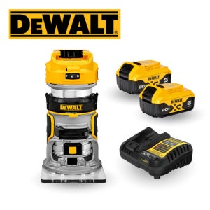 디월트 DCW600P2 충전 무선 트리머 플런지 라우터 5.0Ah 배터리 2개