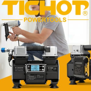 티찹 20V 충전 무선 에어 콤프레샤 디월트호환 저소음 무오일 휴대 콤프레셔 DC-1060