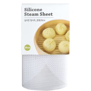 실리콘 찜매트 찜시트 원형 면포 만두 찐빵 깔개 시트 28cm 간편 세척 거름망