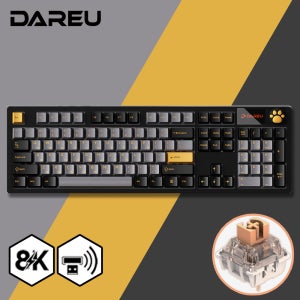 [리뷰이벤트] 다얼유 A104 PRO 8K MASTER 유 무선 게이밍 기계식 키보드 알루비얼골드, 저소음머스타드축