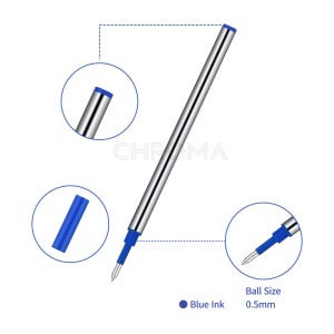 수성펜 서명펜 리필심 폭넓은 호환성 독일잉크 0.5mm 블루, 3개