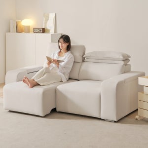 제로라인 이지클린 코모도 패브릭 전동 3인 소파 일체형 모션 슬라이딩 리클라이너 3인용 쇼파 베드