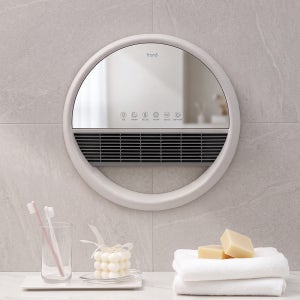 프롬비 따뜻샤워 거울 LED 욕실온풍기 PTC 화장실 난방기 FF255 화이트그레이