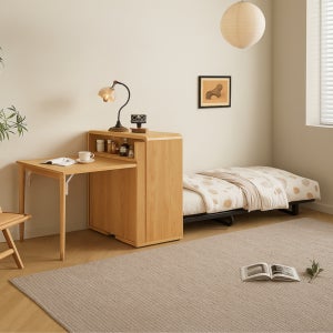 누베로 리프트업침대 원목 공간활용 식탁겸 수납침대