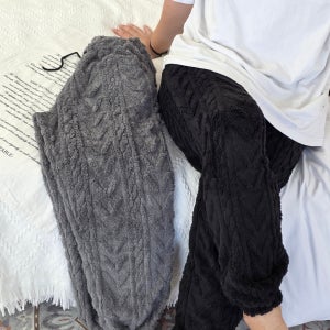 빅사이즈 남자 양털 수면바지 잠옷 두꺼운 부드러운 가을 겨울 파자마