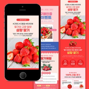 딸기 상세페이지 템플릿 디자인 -쿠팡 스마트스토어 상세페이지 제작