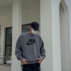 [국내매장판] 나이키 오버핏 러닝 맨투맨 드라이핏 플리스 남성 스웻셔츠