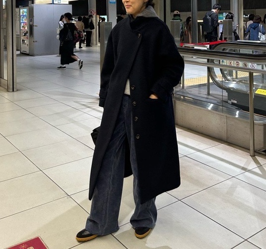[네이비 당일] 25fw 쉐르 프렌치 울 롱 코트