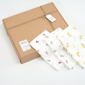 [선물포장]신생아 아기목욕타올 천기저귀 순면5매+밤부5매