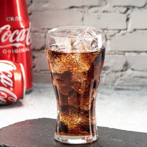 코카콜라 컵 370ml 투명 레트로 유리컵 컨투어