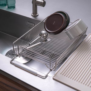 JVR 국내산 올스텐 싱글 슬라이드 건조대 1P+플래티넘 드라잉매트 세트 싱글랙 그릇건조대