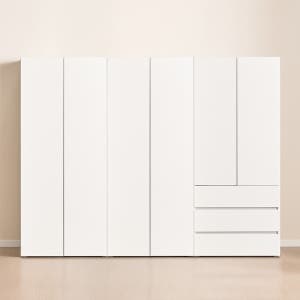 브리엔 여닫이 2400 옷장 세트 800 2개+800 서랍